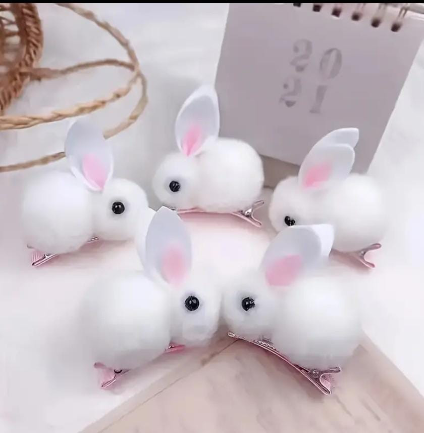 Saç broşu dovşan 2li