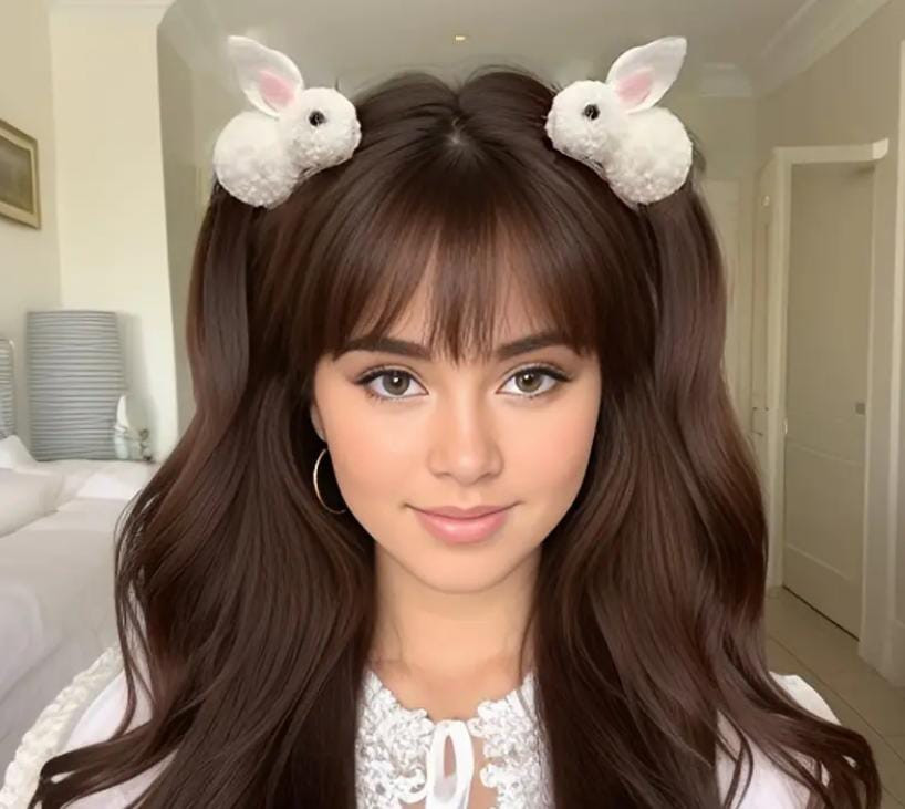 Saç broşu dovşan 2li