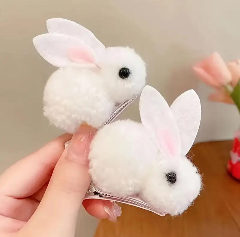 Saç broşu dovşan 2li